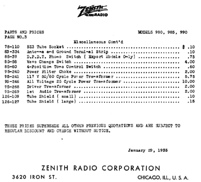 985 Ch= 1201; Zenith Radio Corp.; (ID = 338247) Radio