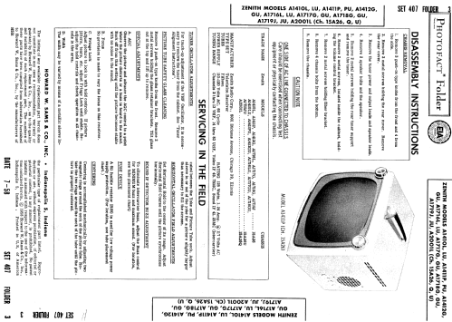 A1410LU Ch= 15A26U; Zenith Radio Corp.; (ID = 848266) Television