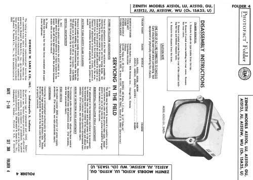 A1511GU Ch= 15A25U; Zenith Radio Corp.; (ID = 2534603) Télévision