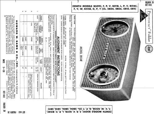 B509C 'The Ascot' Ch= 5B11; Zenith Radio Corp.; (ID = 508341) Radio