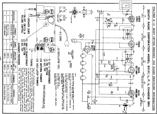 B513L 'The Toreador' Ch= 5B01; Zenith Radio Corp.; (ID = 60953) Radio