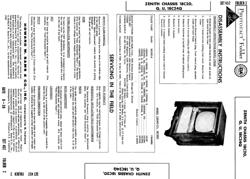 C2359E, W, C2360M, R Ch= 18C20; Zenith Radio Corp.; (ID = 618221) Television