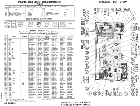 C725C 'The Super Sapphire' Ch= 7C06; Zenith Radio Corp.; (ID = 518153) Radio