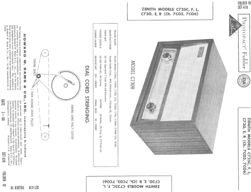 C725C 'The Super Sapphire' Ch= 7C06; Zenith Radio Corp.; (ID = 518156) Radio