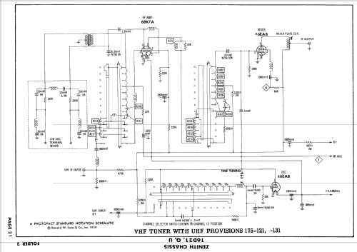 D2301R, Y Ch= 16D21; Zenith Radio Corp.; (ID = 636803) Television