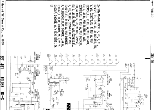 D3007E, M, R, W, Y, D3008R, Ch= 16D21Q; Zenith Radio Corp.; (ID = 627653) Television