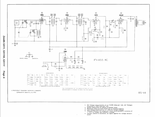 G511 Ch= 5G01; Zenith Radio Corp.; (ID = 1572111) Radio