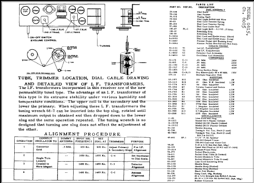 G615 Ch= 6G05; Zenith Radio Corp.; (ID = 277782) Radio