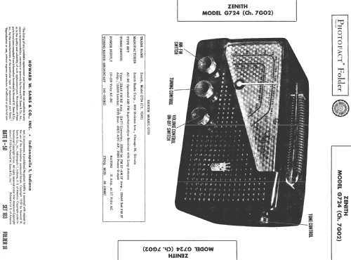 G724 Ch= 7G02; Zenith Radio Corp.; (ID = 518582) Radio