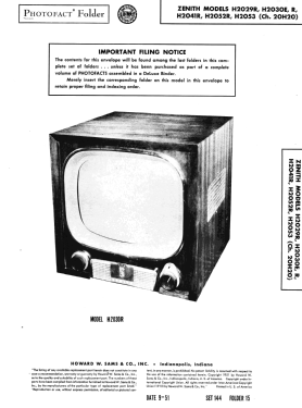 H2052R Ch= 20H20; Zenith Radio Corp.; (ID = 2954869) Televisore