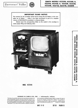H2230E 22H21; Zenith Radio Corp.; (ID = 2980045) Television