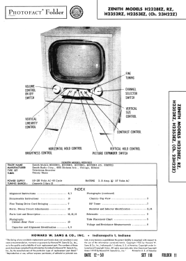 H2328EZ Ch= 23H22Z; Zenith Radio Corp.; (ID = 2819219) Television