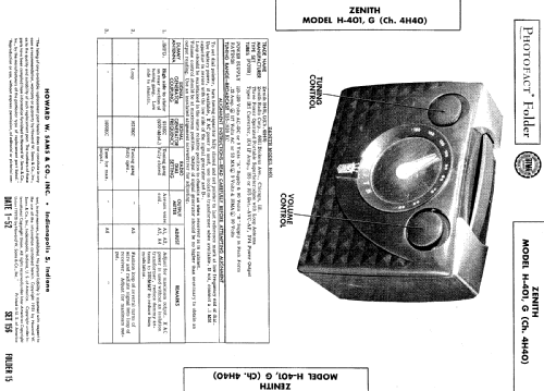 H401 Ch= 4H40; Zenith Radio Corp.; (ID = 507655) Radio