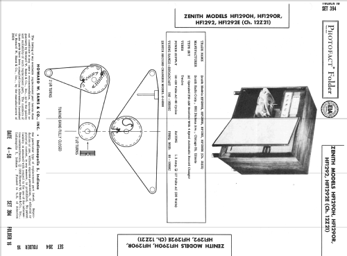 HF1290H Ch= 12Z21; Zenith Radio Corp.; (ID = 2576898) Radio