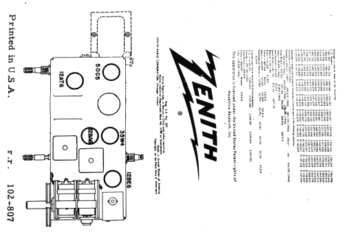 J519T Ch= 5J61T; Zenith Radio Corp.; (ID = 2575105) Radio