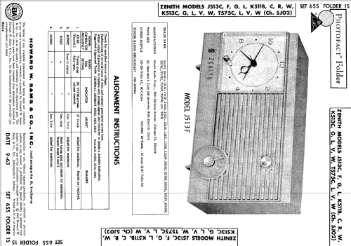 K513W Ch= 5J02; Zenith Radio Corp.; (ID = 507619) Radio