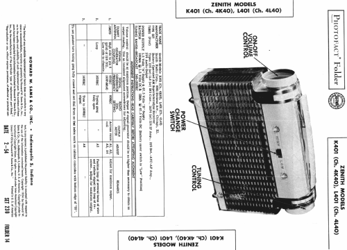 L401SG Ch= 4L40; Zenith Radio Corp.; (ID = 985078) Radio