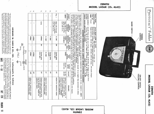 L406R Ch=4L42; Zenith Radio Corp.; (ID = 985142) Radio