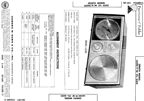 L624W Ch= 6L03; Zenith Radio Corp.; (ID = 507370) Radio