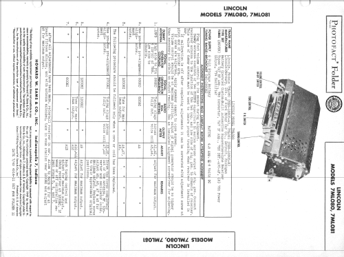 7ML080 Lincoln Ch= 7C80; Zenith Radio Corp.; (ID = 1333338) Car Radio