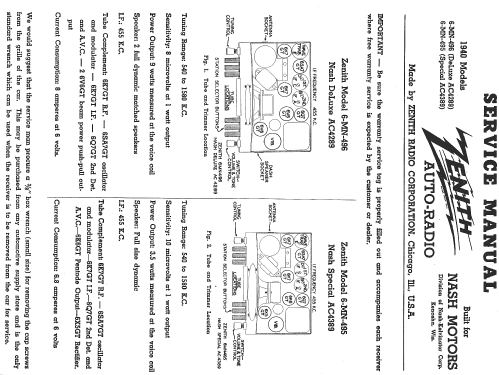 6MN495 Nash Ch=5673; Zenith Radio Corp.; (ID = 314389) Car Radio