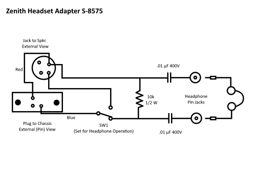 Radio Head Set Adapter S-8575; Zenith Radio Corp.; (ID = 2923517) Misc