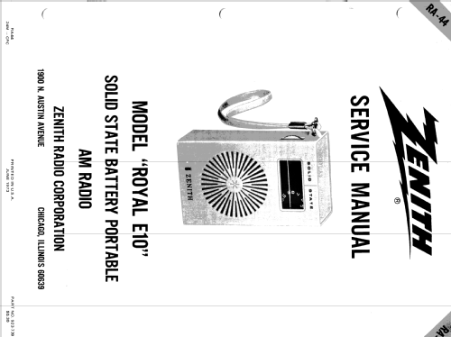 Royal E10W ; Zenith Radio Corp.; (ID = 1240125) Radio