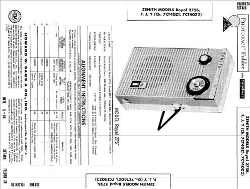 Royal 275-J Ch= 7CT40Z2; Zenith Radio Corp.; (ID = 584091) Radio