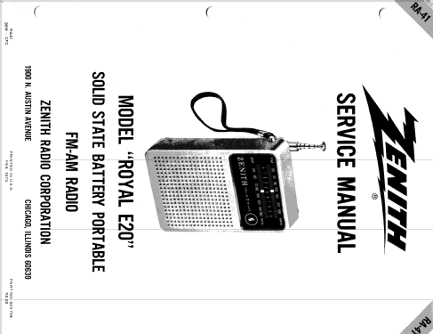 Royal E20W ; Zenith Radio Corp.; (ID = 1240697) Radio