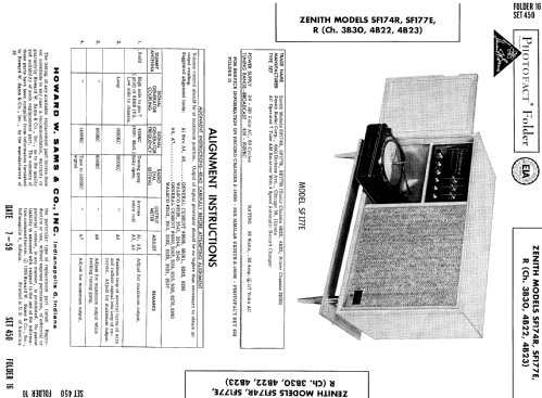 SF177E Ch= 4B22 or 4B23 + 3B30; Zenith Radio Corp.; (ID = 647766) Radio