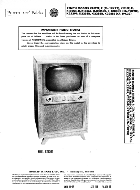 The Somerset K1812R Ch= 19K22; Zenith Radio Corp.; (ID = 3102904) Televisión