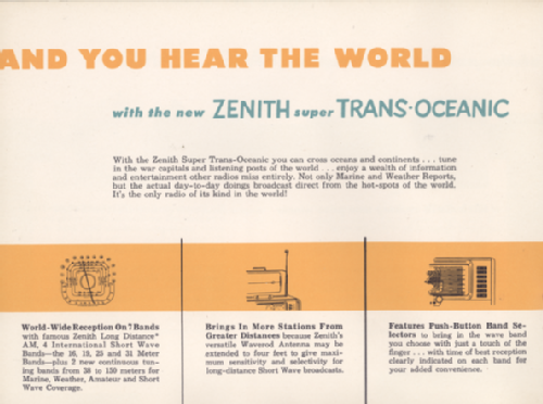 Trans-Oceanic H500 Ch= 5H40 ; Zenith Radio Corp.; (ID = 1714001) Radio