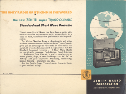 Trans-Oceanic H500 Ch= 5H40 ; Zenith Radio Corp.; (ID = 1714020) Radio