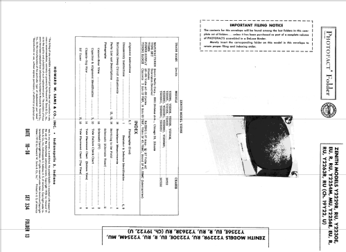 Y2256R Ch= 19Y22; Zenith Radio Corp.; (ID = 1945201) Télévision