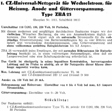 Universal-Netzgerät ZBA-25; Zerdik; Wien (ID = 819324) Power-S