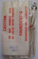 This tube needs to be kept absolutely clean and free from contamination, in common with all electrometer valves. Mullard supplied it in a large carton with the tube inside the sealed cellophane bag shown here.