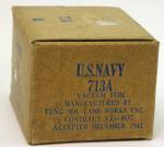 Box from a United States Navy 713A vacuum tube manufactured by the Tung-Sol Lamp Works and delivered in November of 1942.