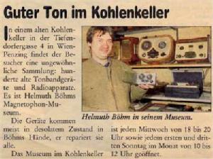 Austria: Tonbandmuseum; Inhaber Herr Helmuth Böhm in 1150 Wien