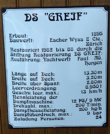 Switzerland: Dampfschiff Greif in 8124 Maur
