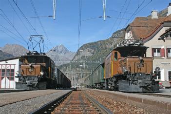 Schweiz / Switzerland: historic RhB in der Lok-Remise in Landquart in 7302 Landquart