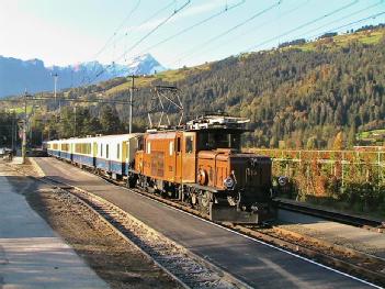 Schweiz / Switzerland: historic RhB in der Lok-Remise in Landquart in 7302 Landquart