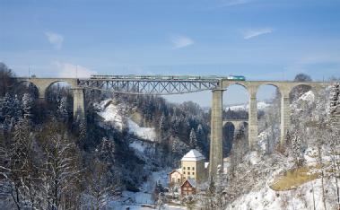 Switzerland: Sitterviadukt der Südostbahn in 9014 St. Gallen